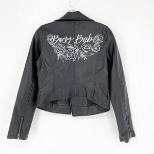 Aeropostale Faux Leather Moto Jacket Size Small